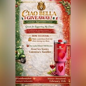 Stanley Pink Tumbler with Red Hearts Customer Appreciation Giveaway!!💕💕